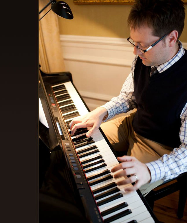Aaron Koehl at the piano